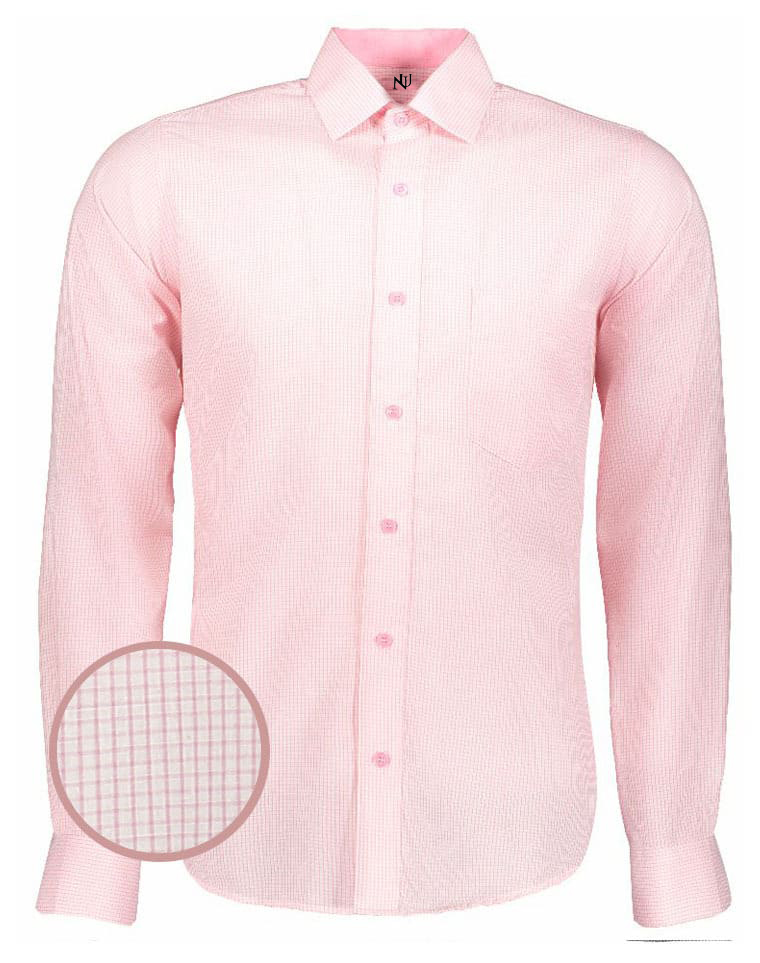 Camisa Cuadros Rosa Línea Premium ML